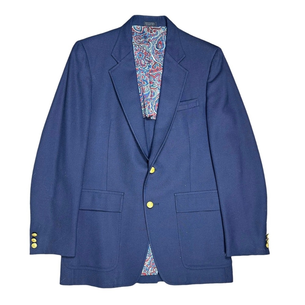 Enrico Dante‎ Men's Sport Coat Designer Collection Navy 40R Paisley Lined